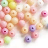 100 perles en plastiques rondes - pastelles - 8 mm