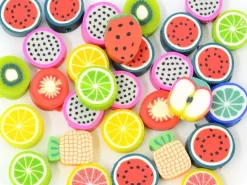 20 perles en pâte polymère - fruits tutti frutti