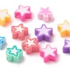 20 perles en pâte polymère - étoiles - multicolore