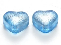 20 perles en verre - petits coeurs couleur variées - 6 mm