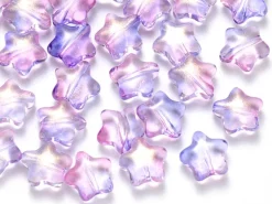 20 perles en verre - étoiles violet dégradé - 8 mm