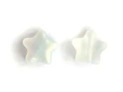 20 perles en verre - étoiles blanc fumé irisé - 8 mm
