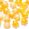 20 perles en verre - étoiles jaunes - 8 mm
