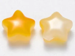 20 perles en verre - étoiles jaunes - 8 mm