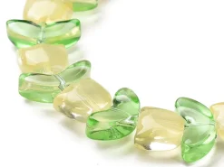 14 perles en verre - Tulipe jaune - 15 x 15 mm