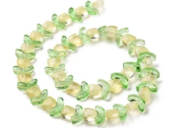 14 perles en verre - Tulipe jaune - 15 x 15 mm
