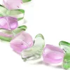14 perles en verre - Tulipe rose - 15 x 15 mm