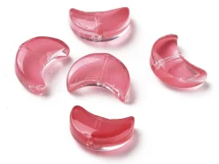 20 perles en verre croissant de lune - couleurs variées - 14 x 9 mm