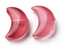 20 perles en verre croissant de lune - couleurs variées - 14 x 9 mm