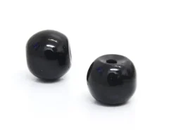 50 perles en verre rondes 4 mm - noir