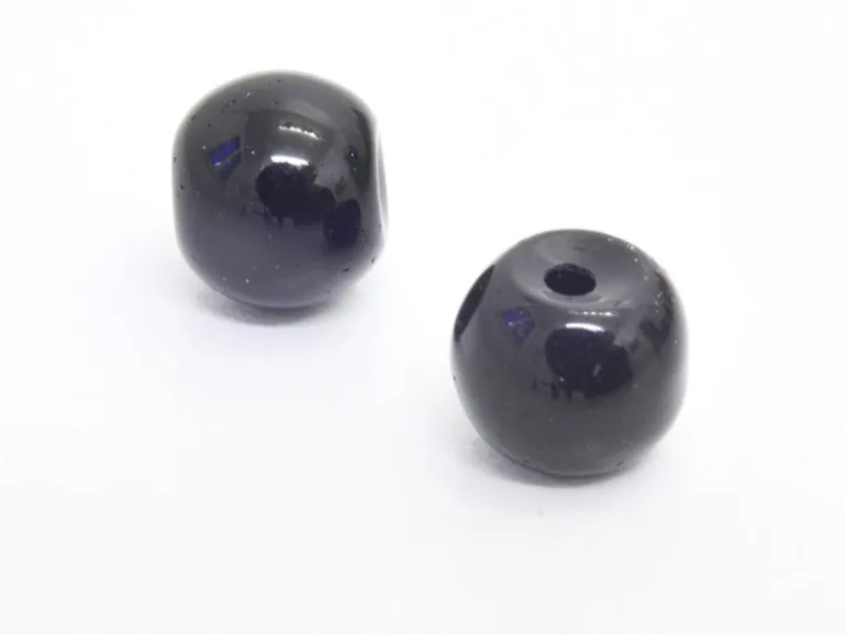 50 perles en verre rondes 4 mm - noir