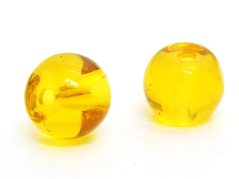 50 perles en verre rondes 4 mm - ambre