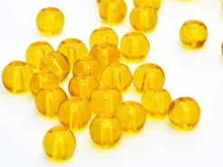 50 perles en verre rondes 4 mm - ambre