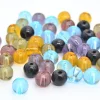 50 perles en verre rondes 4 mm - multicolores