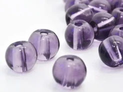 50 perles en verre rondes 4 mm - prune