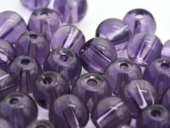 50 perles en verre rondes 4 mm - prune