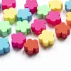 20 perles fleurs en pâte polymère - multicolore - 9 mm