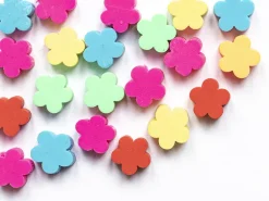 20 perles fleurs en pâte polymère - multicolore - 9 mm