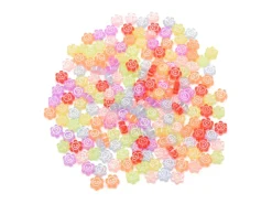 20 perles fleurs et sourire en résine - Multicolore