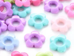 20 perles fleurs opaques - Multicolore