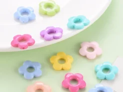 20 perles fleurs opaques - Multicolore