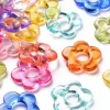 20 perles fleurs transparentes - Multicolore