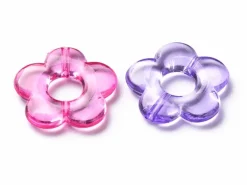 20 perles fleurs transparentes - Multicolore