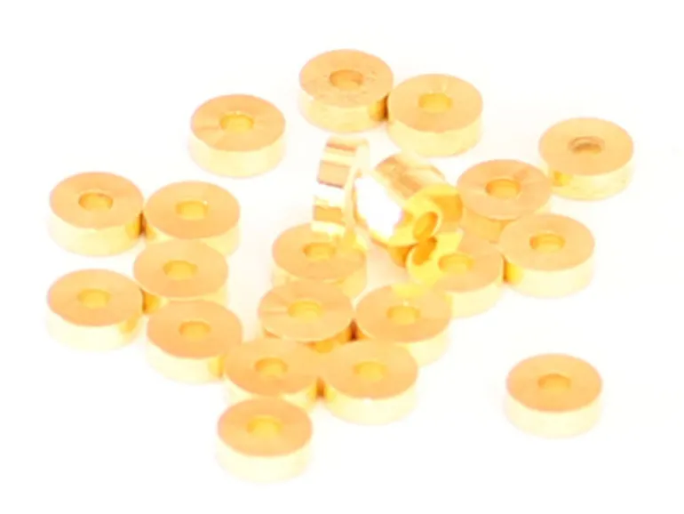 20 perles heishi - intercalaires en laiton doré - 6x2 mm