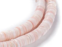 100 perles heishi nacrées rondelles - Rose naturel