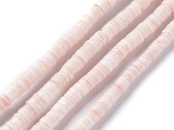 100 perles heishi nacrées rondelles - Rose naturel
