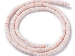 100 perles heishi nacrées rondelles - Rose naturel