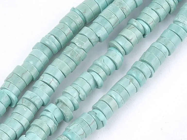 100 perles heishi naturelles 4 mm - turquoise