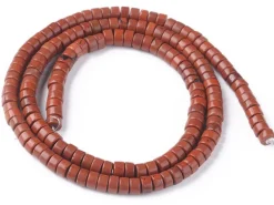 100 perles heishi naturelles 4 mm - jaspe rouge