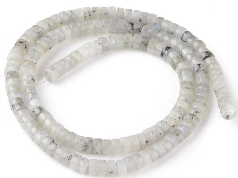 100 perles heishi naturelles 4 mm - labradorite