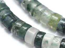 100 perles heishi naturelles 4 mm - agate mousse