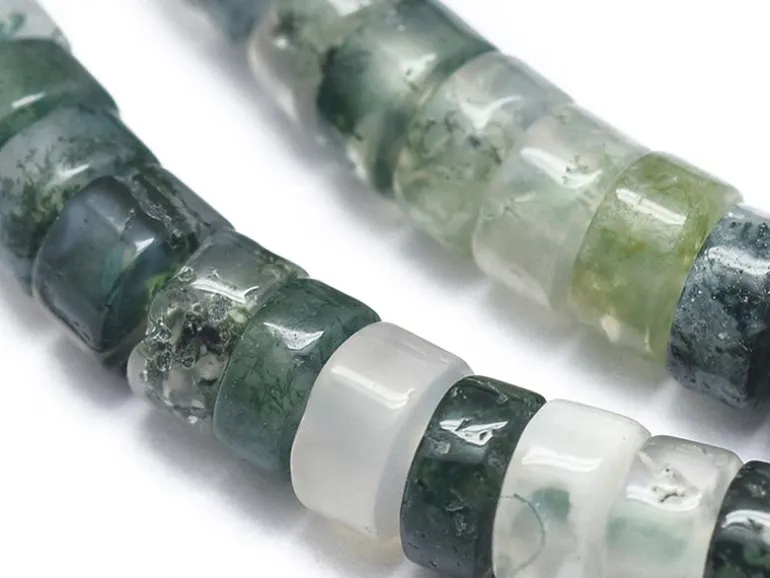 100 perles heishi naturelles 4 mm - agate mousse