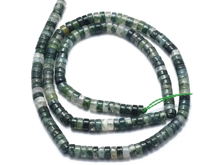 100 perles heishi naturelles 4 mm - agate mousse