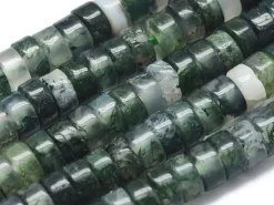 100 perles heishi naturelles 4 mm - agate mousse