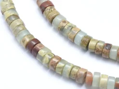 100 perles heishi naturelles 4 mm - jaspe aquaterra