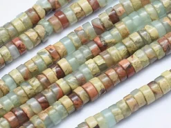 100 perles heishi naturelles 4 mm - jaspe aquaterra