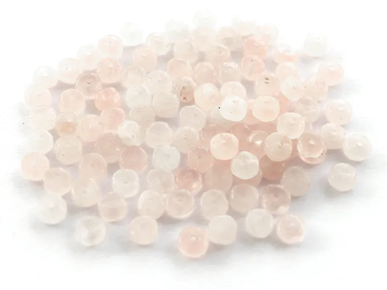 100 perles heishi naturelles 4 mm - quartz rose
