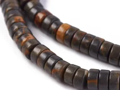 20 perles heishi naturelles 4 mm - jaspe marron