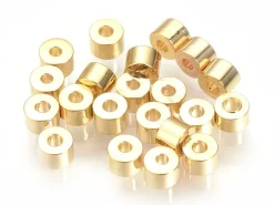 10 perles intercalaires - doré à l'or fin 18k - 2,5 x 2 mm