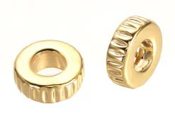 10 perles intercalaires à motifs - doré à l'or fin 18k - 6,5 x 2 mm