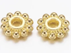 20 perles intercalaires à petites boules dorées - 6,5 mm