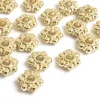 20 perles intercalaires en forme de fleurs - Doré à l'or fin 18 K - 7,5 mm