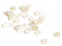 20 perles intercalaires rondelles heishi en nacre véritable - 6 mm