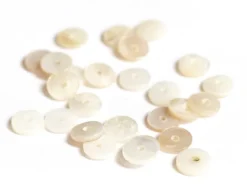 20 perles intercalaires rondelles heishi en nacre véritable - 6 mm