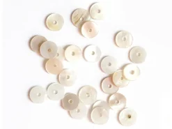 20 perles intercalaires rondelles heishi en nacre véritable - 6 mm