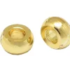 10 perles intercalaires rondelles - doré à l'or fin 18k - 2,7 x 1,3 mm